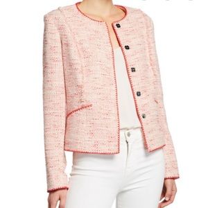 Elie Tahari Alianna Button-Front Tweed Jacket Size Medium